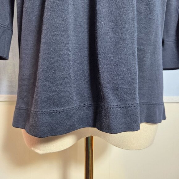 L.L. Bean Extra Small Dark Blue 1/4 Sleeve Pleated Lightweight Casual T-Shirt - Picture 6 of 9